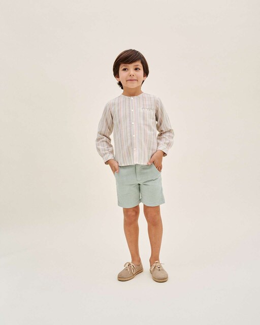 Imagen 0 de Camisa de niño de rayas con bolsillo