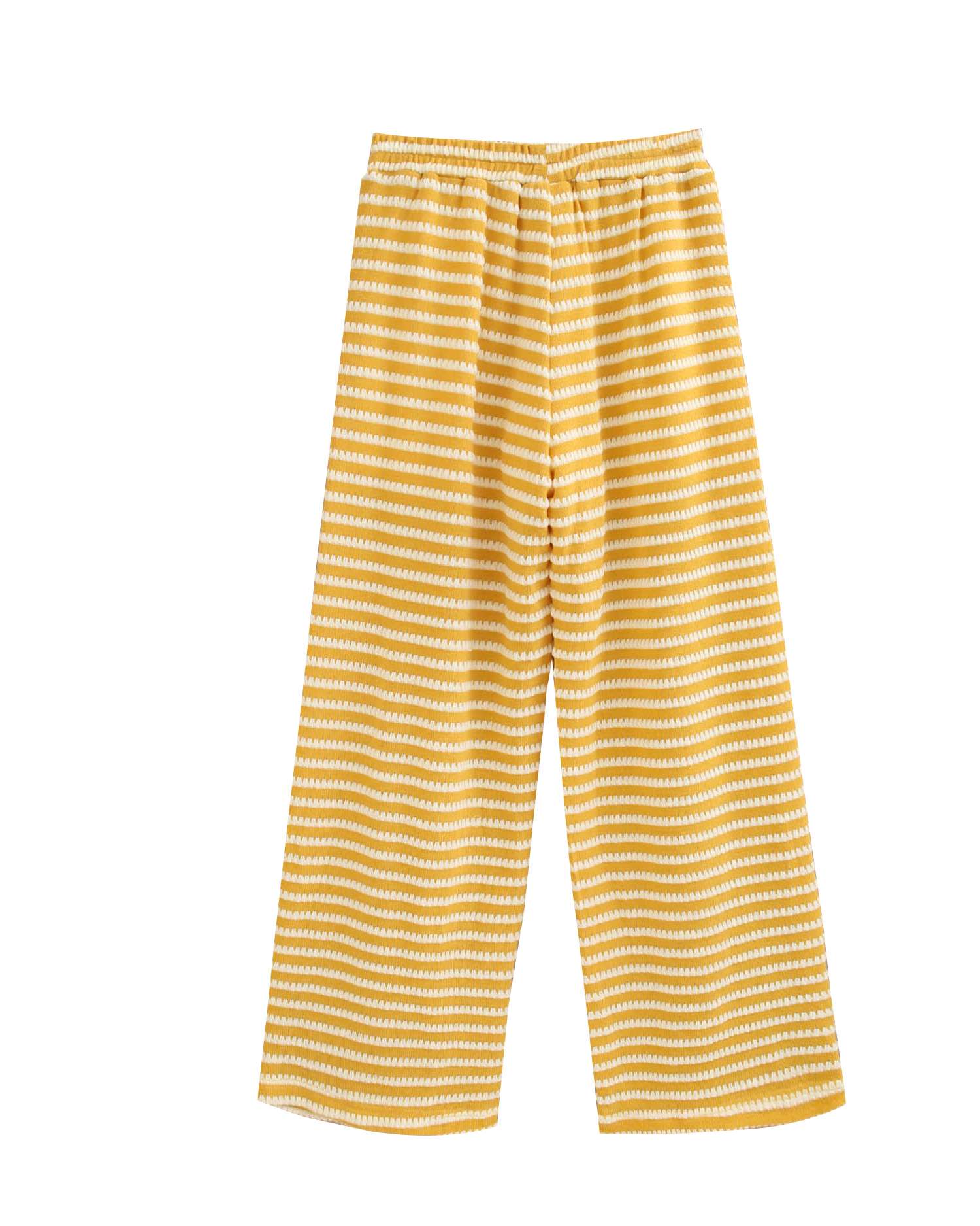 Pantalón de niña de rayas - Dadati - Amarillo Amarillo-4