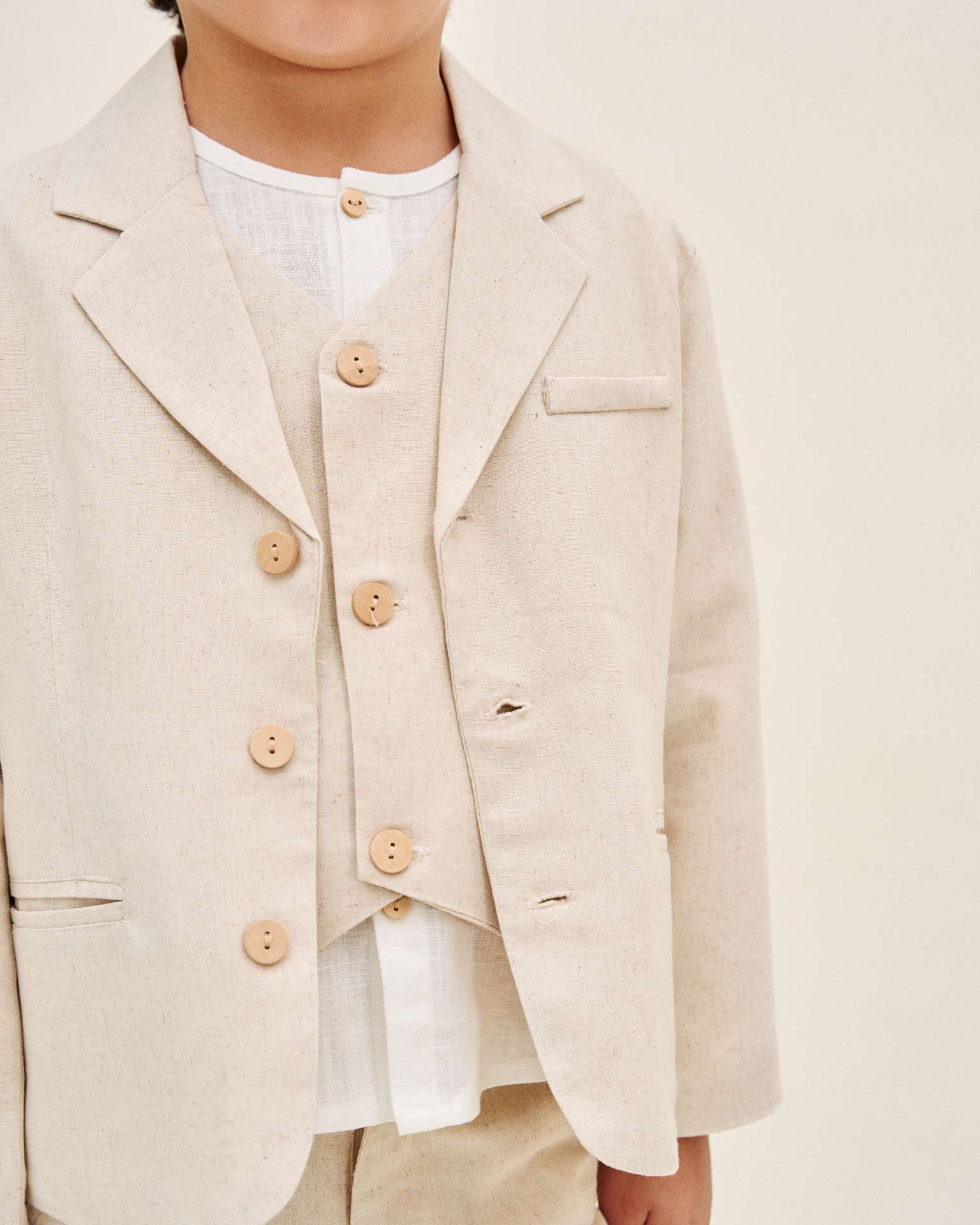 Americana de niño de lino - Dadati - Beige Beige-3