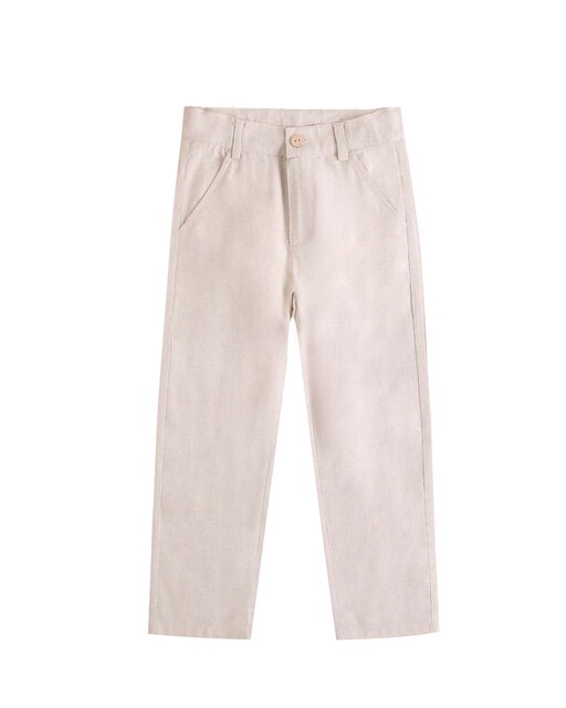 Imagen 0 de Pantalón de niño de lino  marrón clarito Mesclado