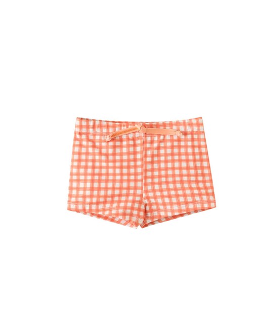 Imagen 0 de Bóxer de bebé niño de cuadro vichy naranja