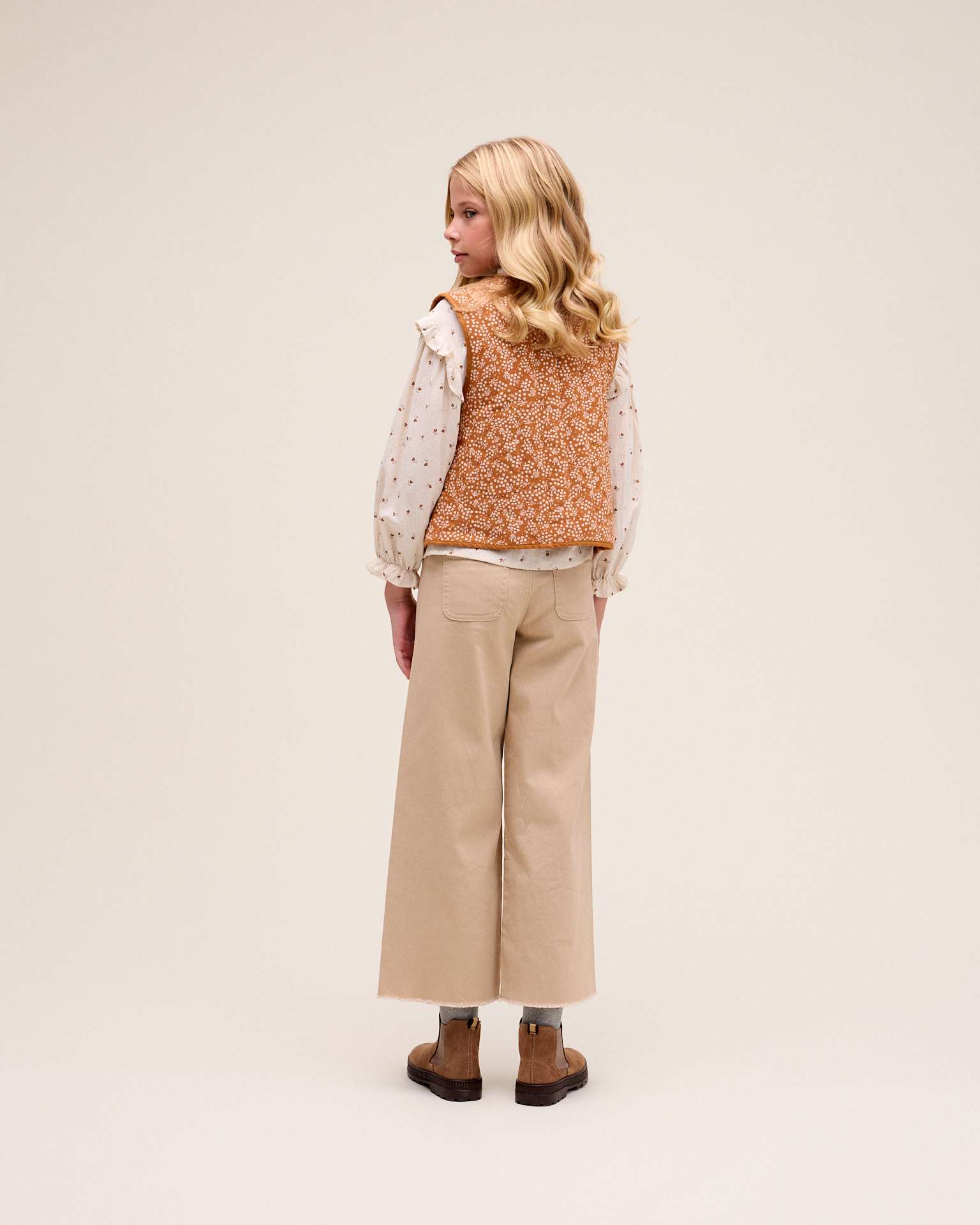 Chaleco de niña con estampado floral - Dadati - Naranja Naranja-2
