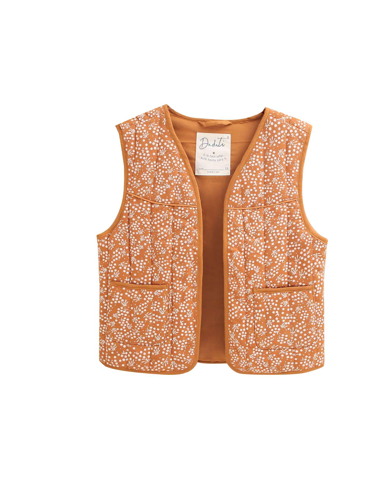 Chaleco de niña con estampado floral - Dadati - Naranja Naranja-5