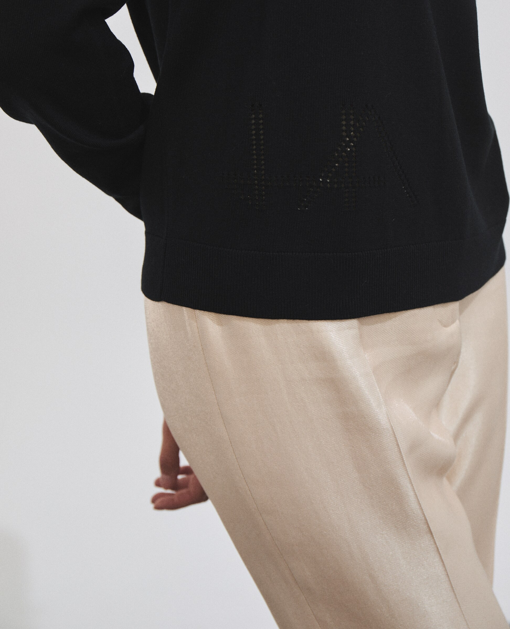 Jersey de mujer de punto fino - Hannibal Laguna Collection - Negro Negro-3