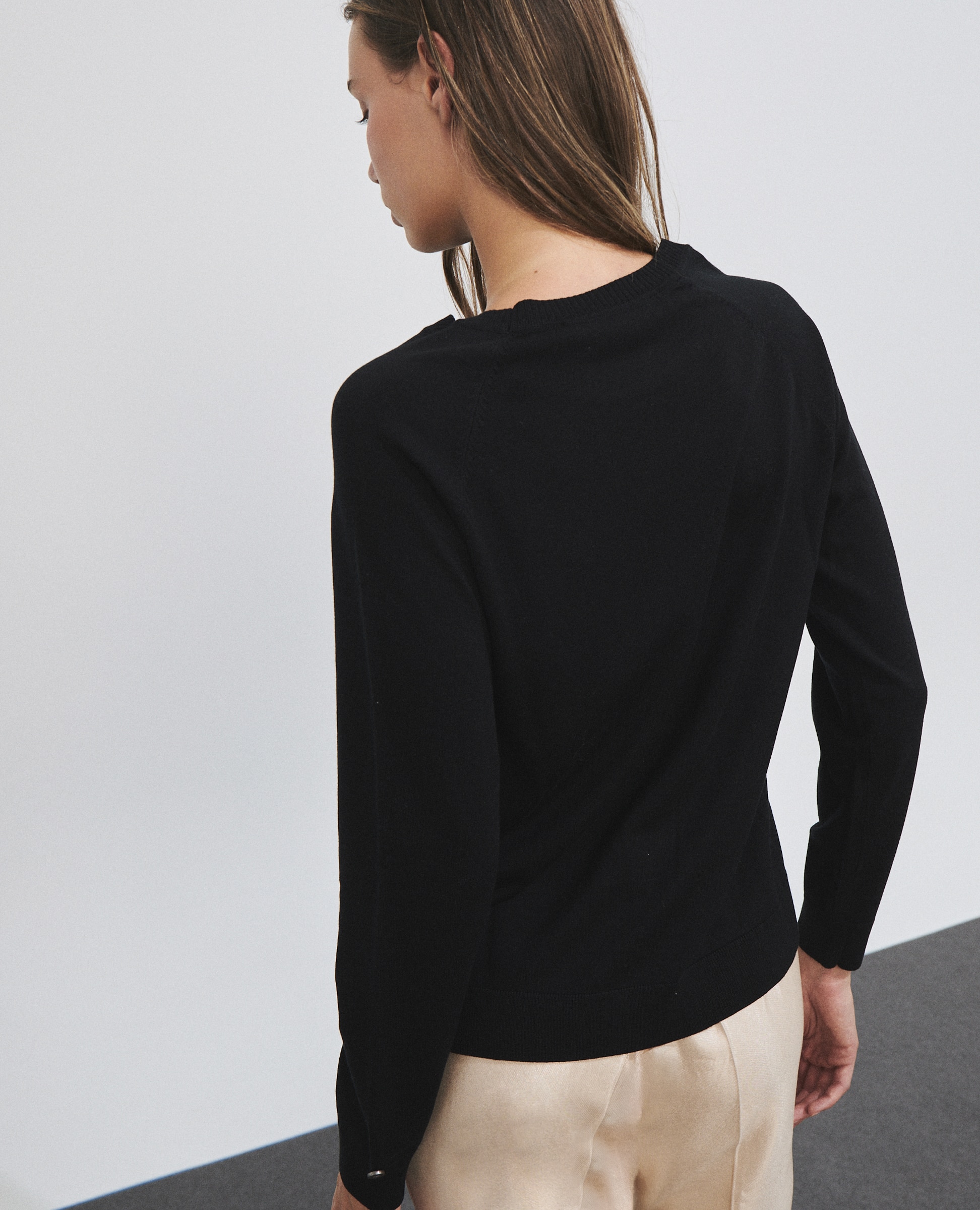 Jersey de mujer de punto fino - Hannibal Laguna Collection - Negro Negro-4