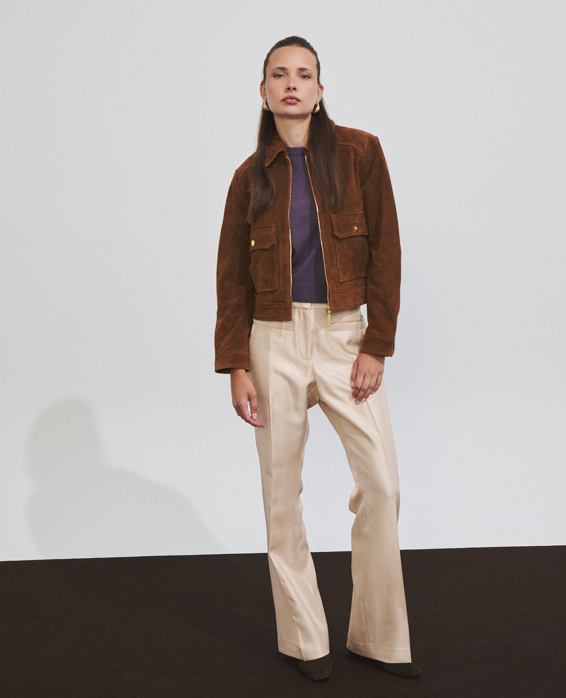 Cazadora de mujer 100% cuero de oveja - Hannibal Laguna Collection - Camel Camel-1