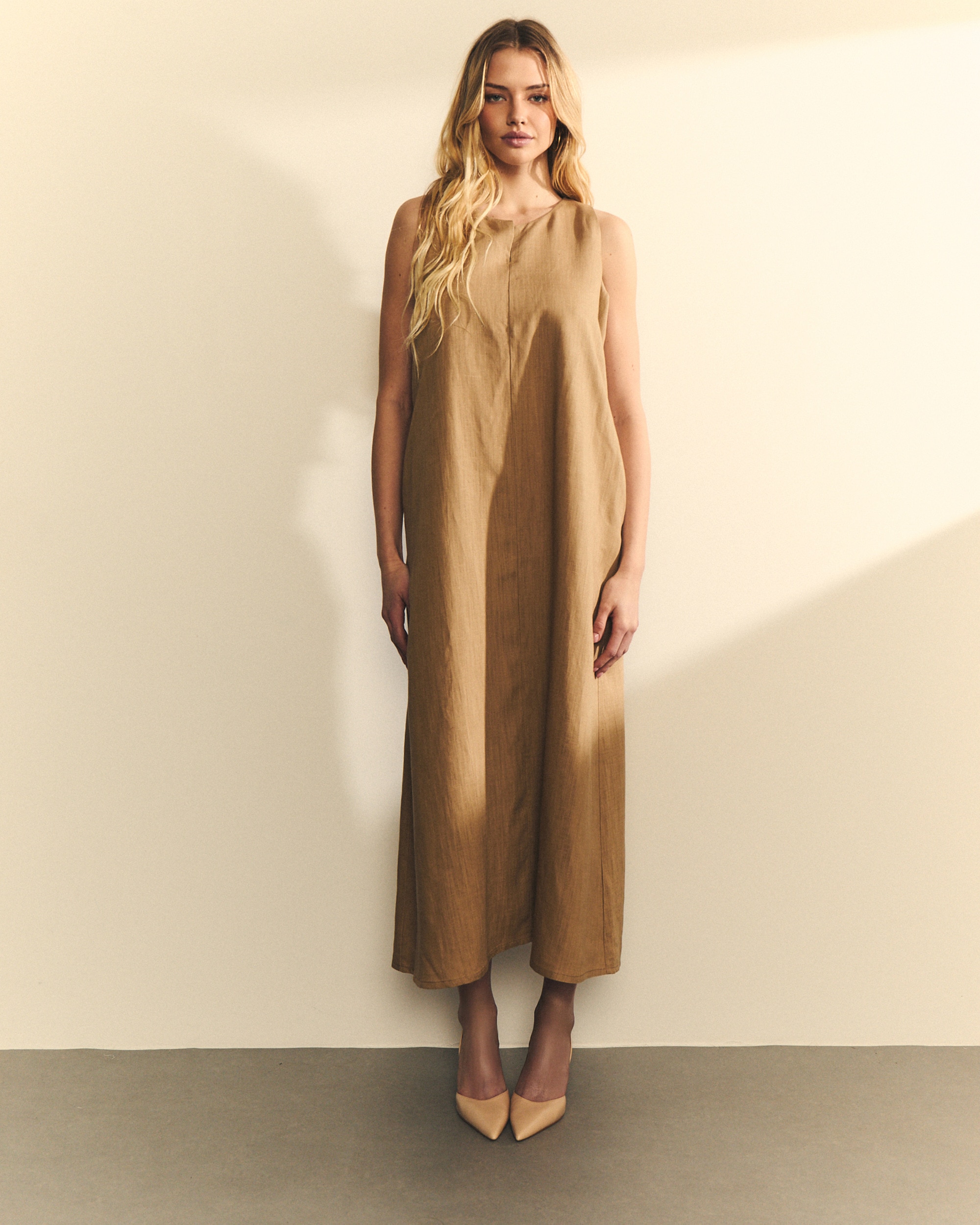 Vestido midi evasé - Hannibal Laguna Collection - Camel Camel-1