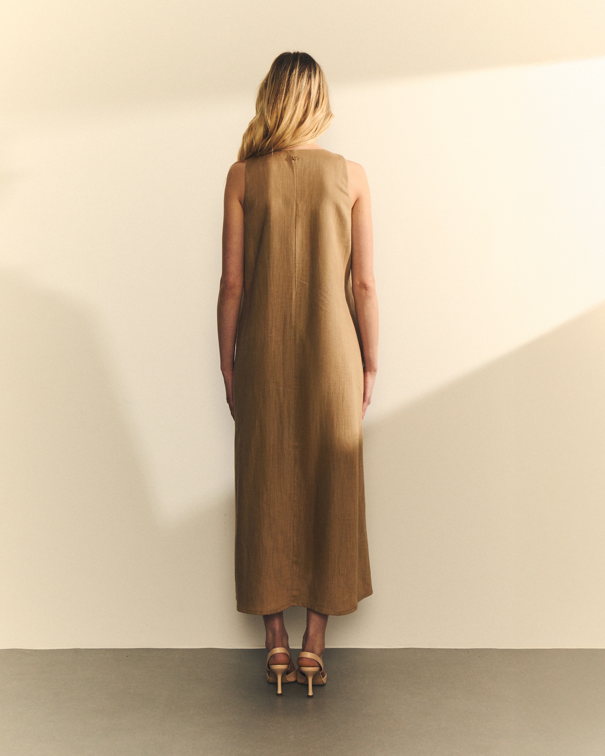 Vestido midi evasé - Hannibal Laguna Collection - Camel Camel-4