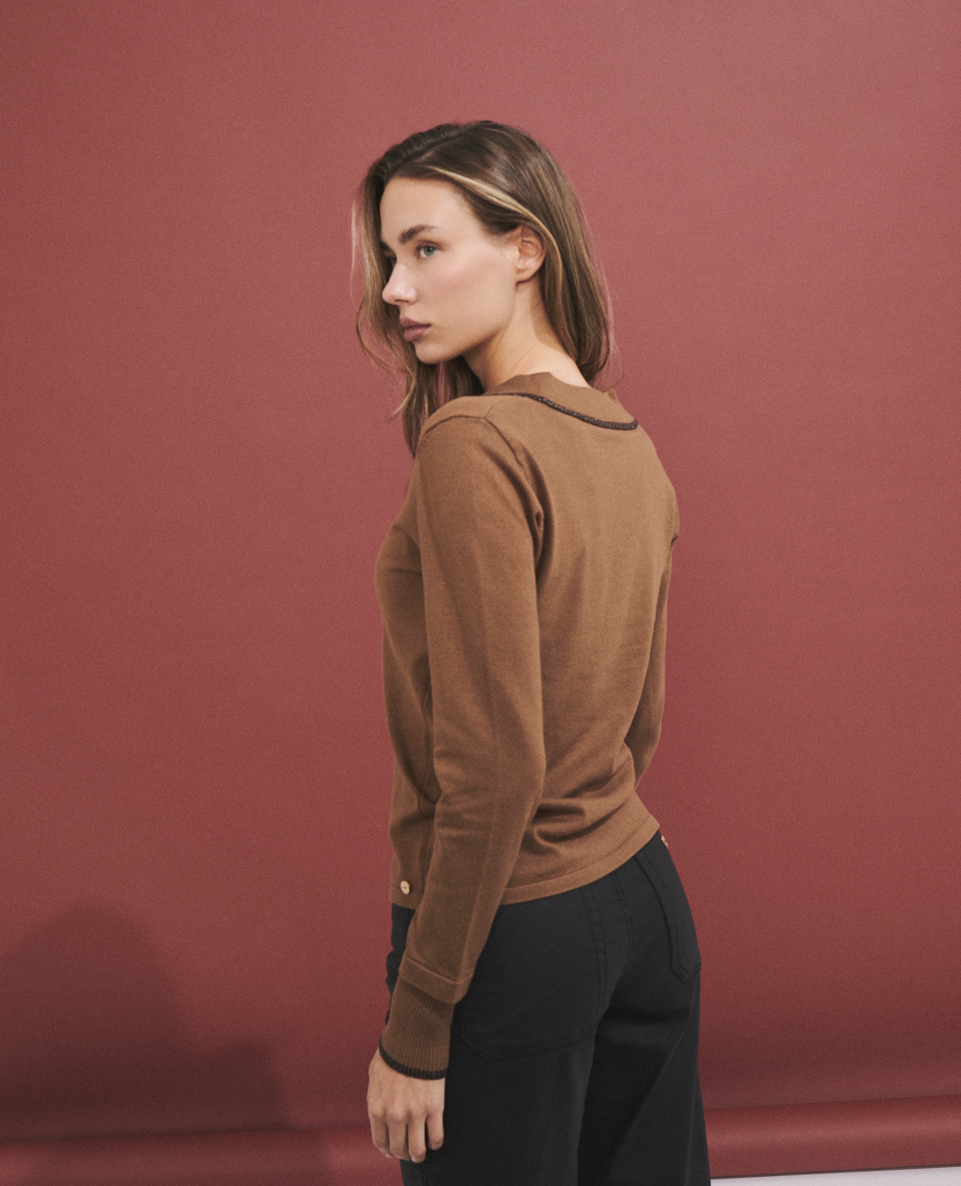 Jersey de mujer con cuello polo - Hannibal Laguna Collection - Camel Camel-3