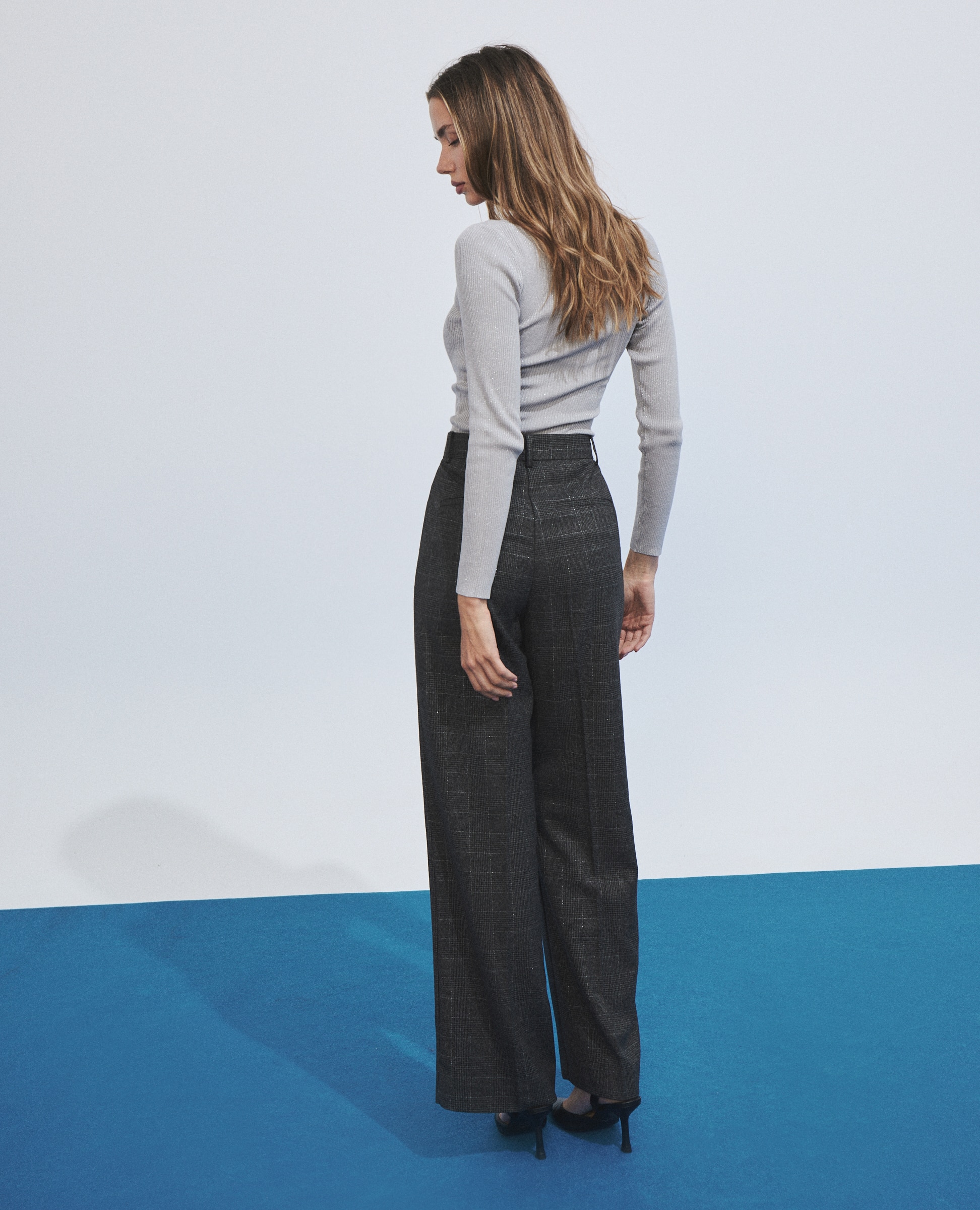 Top de mujer de punto metalizado - Hannibal Laguna Collection - Gris Gris-4
