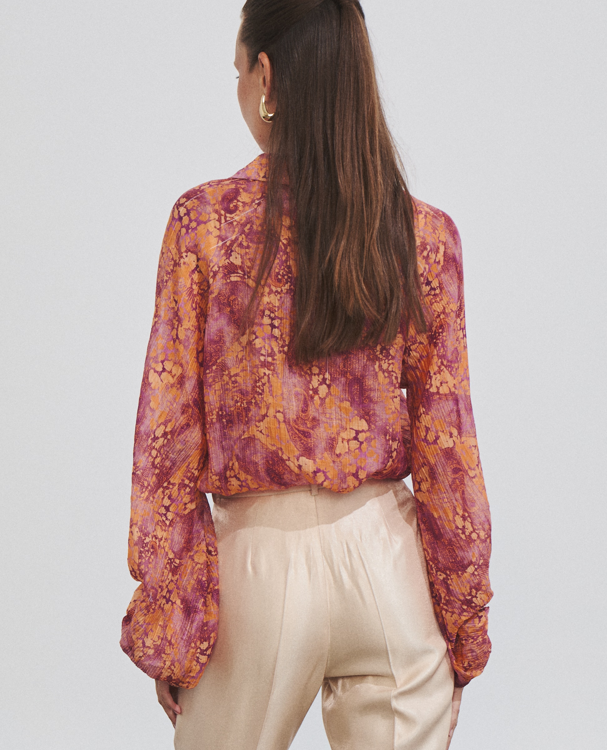 Pantalón de mujer con efecto brillante y corte recto - Hannibal Laguna Collection - Oro Oro-4