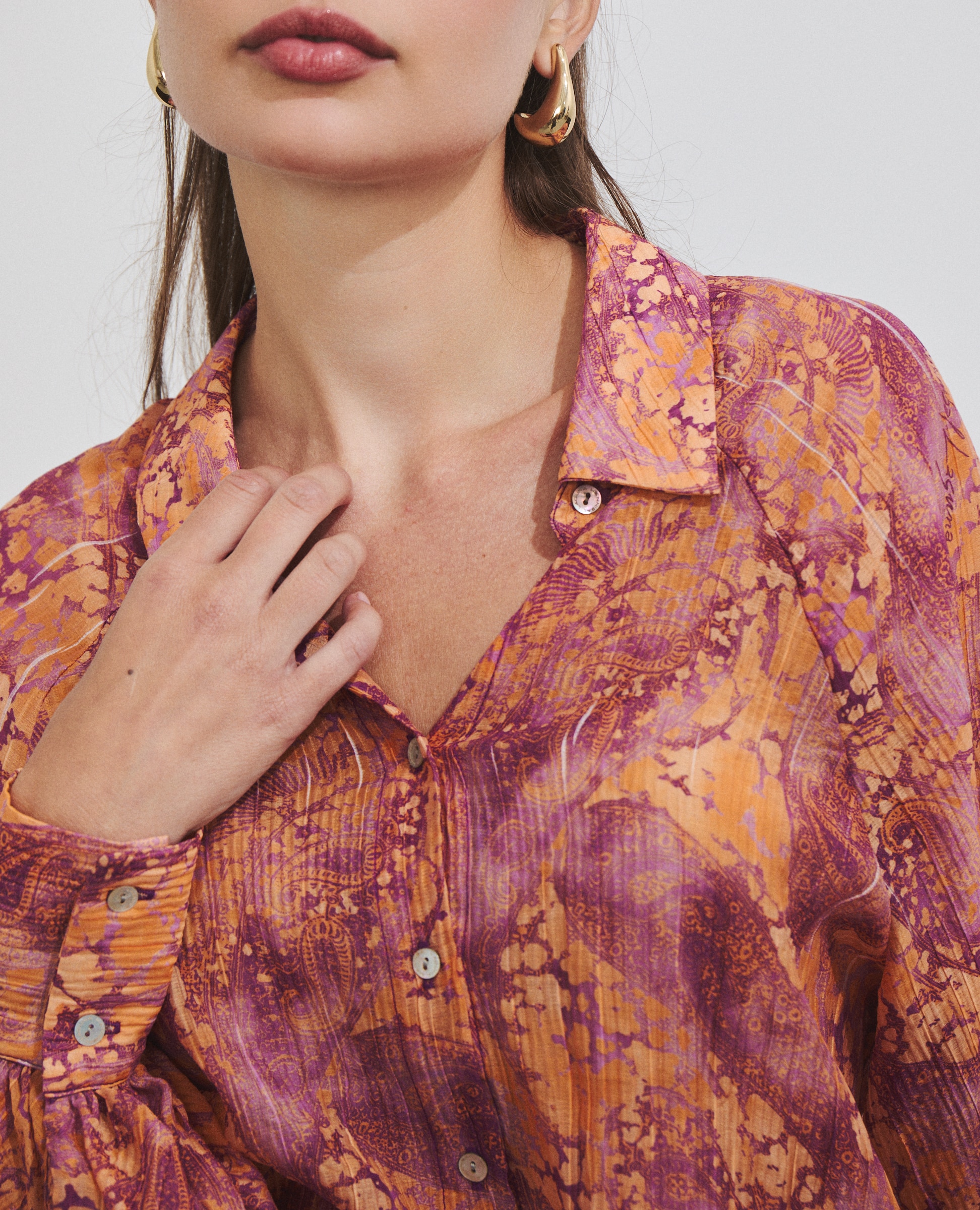 Camisa de mujer con estampado abstracto - Hannibal Laguna Collection - Multicolor Multicolor-2