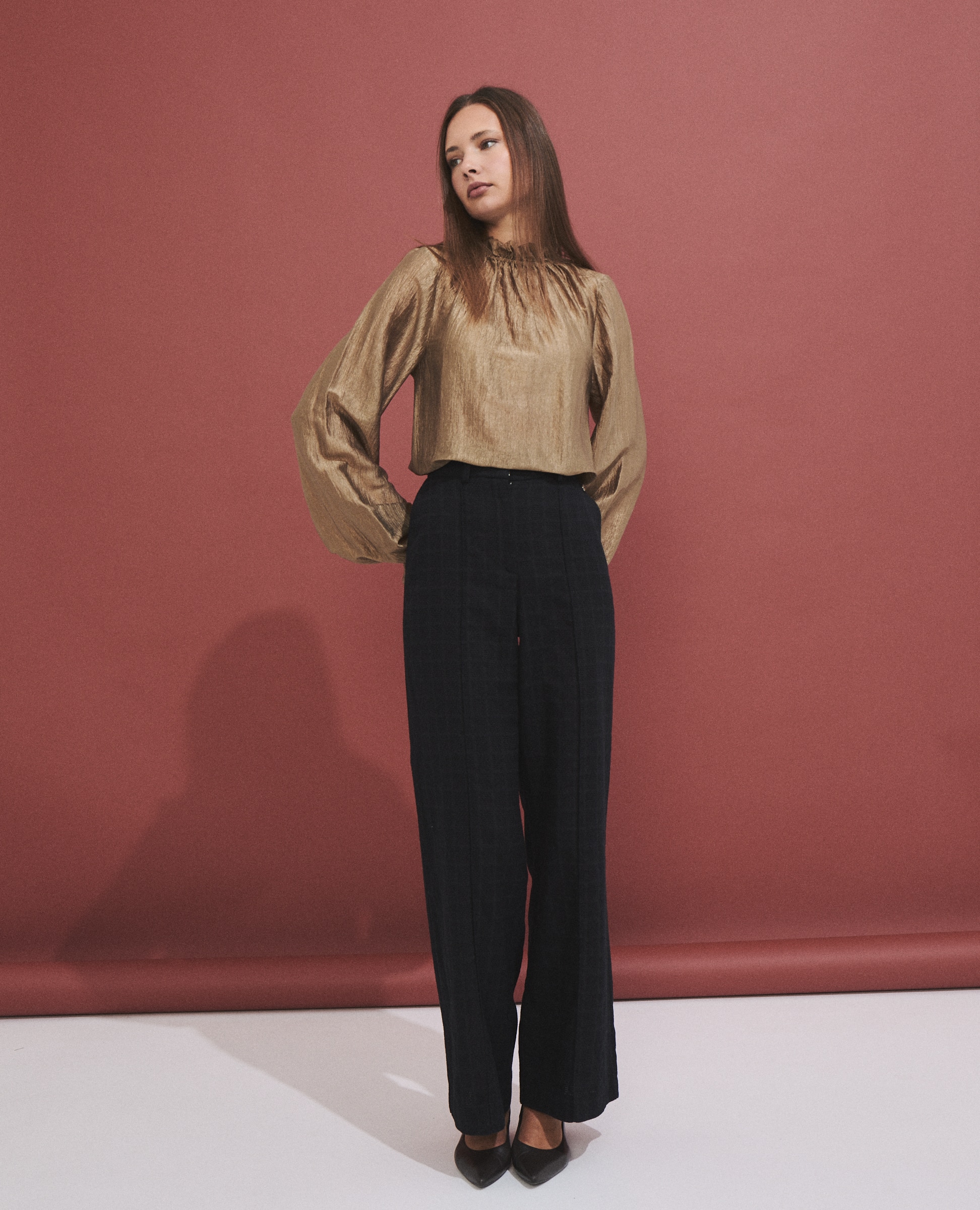 Blusa de mujer con tejido texturizado - Hannibal Laguna Collection - Oro Oro-3