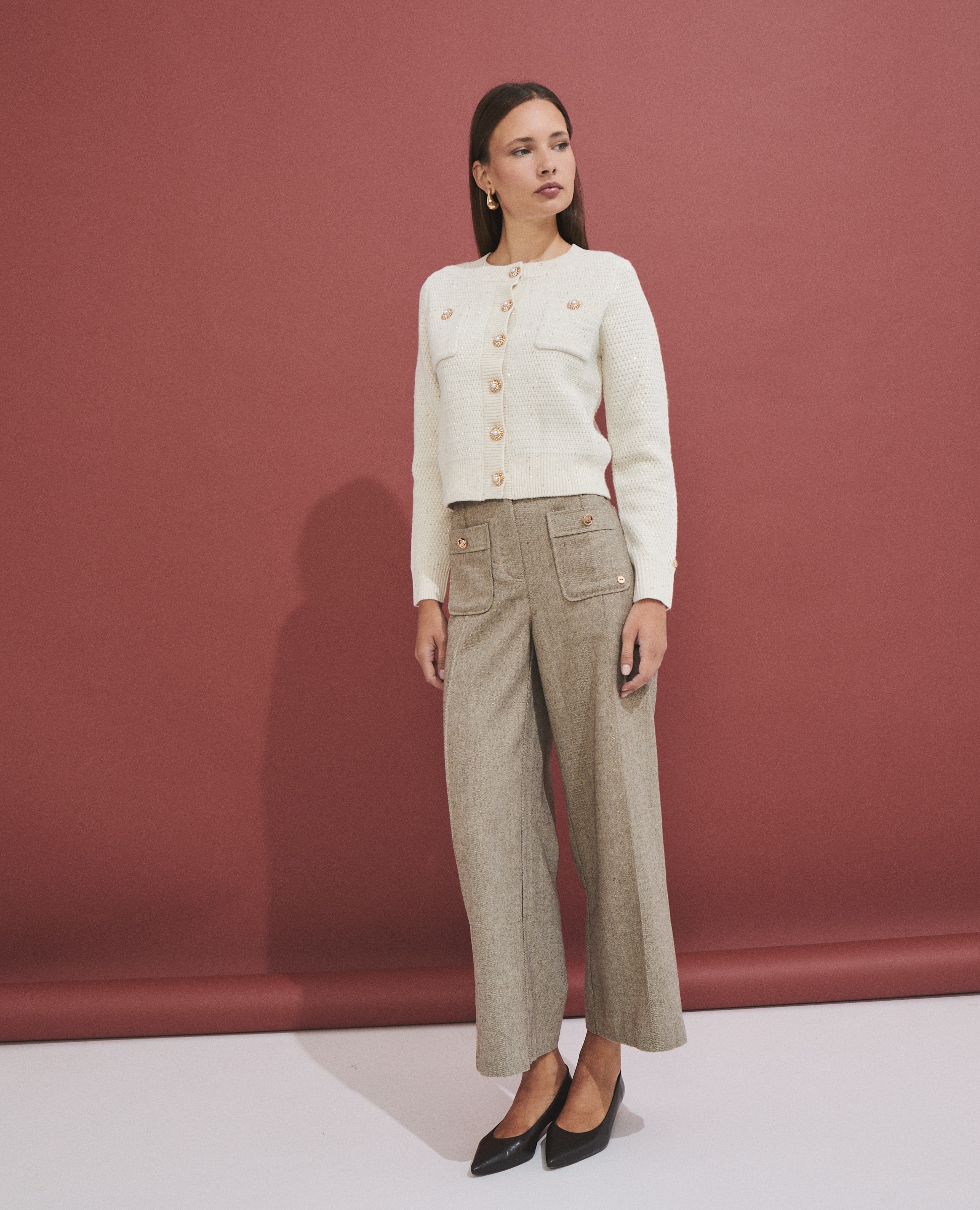 Pantalón de mujer ancho con bolsillos - Hannibal Laguna Collection - Natural Natural-1
