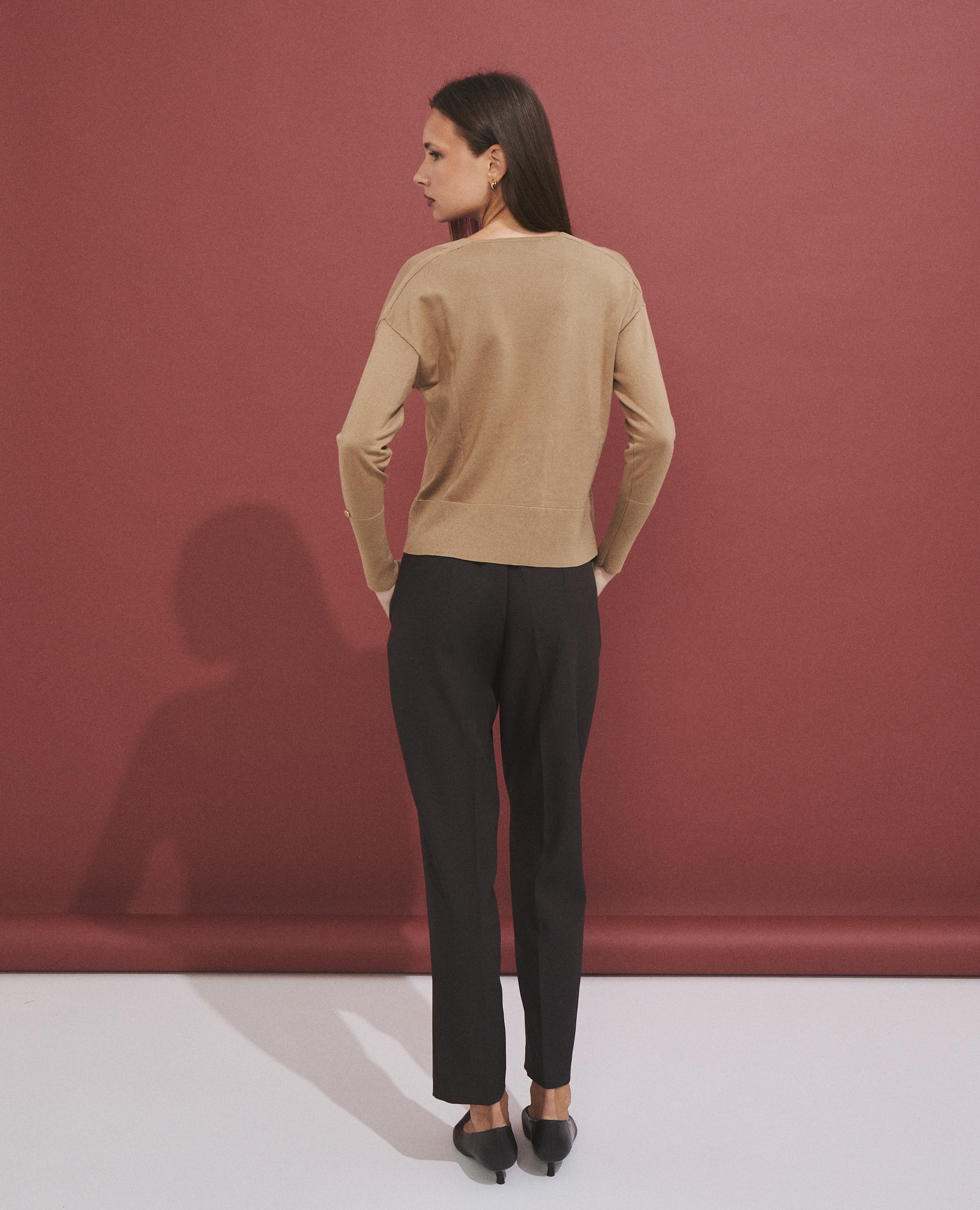 Pantalón de mujer de corte slim - Hannibal Laguna Collection - Marrón Marrón-4