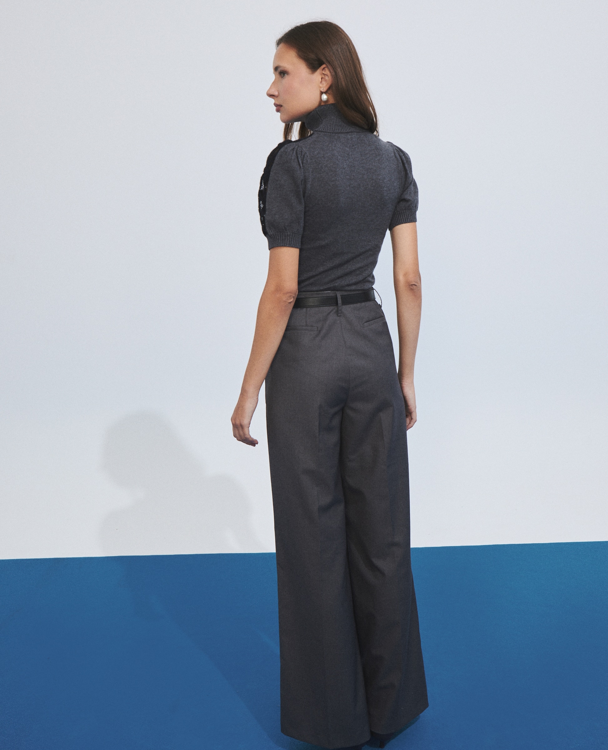 Pantalón de mujer de corte ancho - Hannibal Laguna Collection - Gris Gris-3