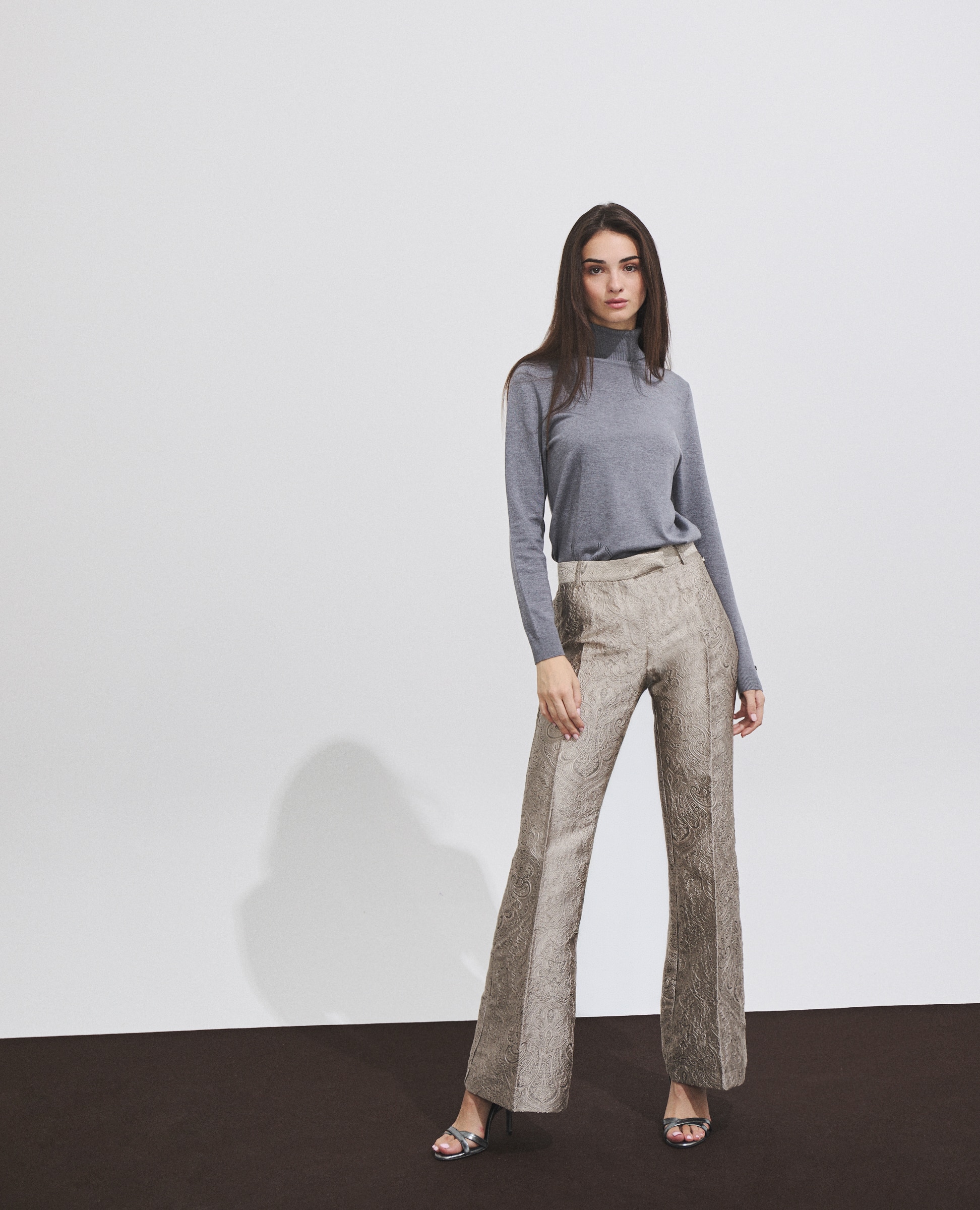 Imagen 1 de Pantalón de mujer con tejido jacquard - Hannibal Laguna Collection - Gris Gris
