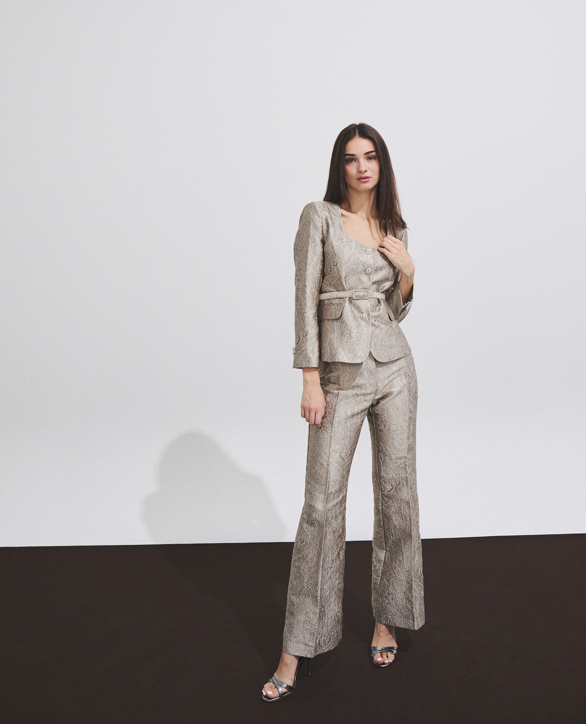 Imagen 4 de Pantalón de mujer con tejido jacquard - Hannibal Laguna Collection - Gris Gris