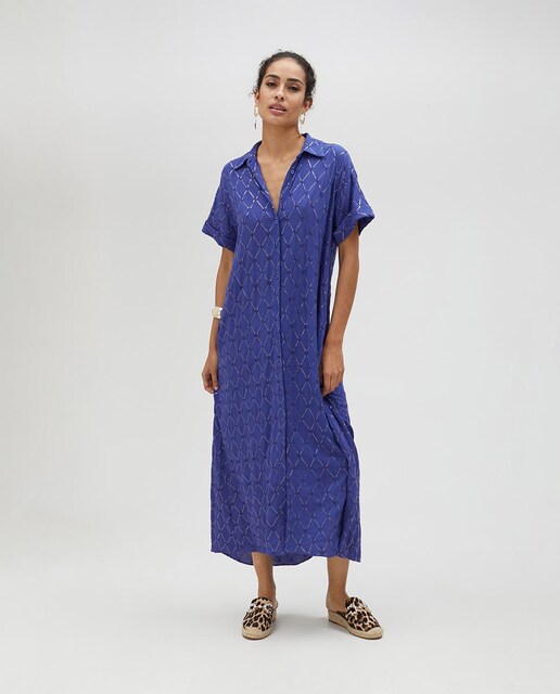 Imagen 0 de Vestido largo de manda corta