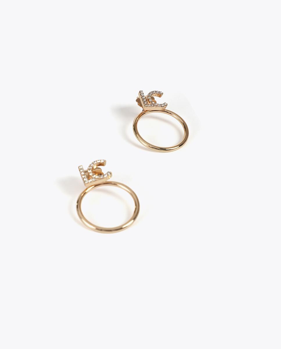 Pendientes  LC joya de aro frontal Blanco-2