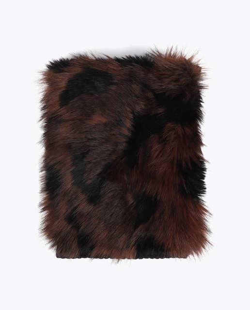 Imagen 0 de Bufanda de mujer combinada de punto y tejido efecto pelo