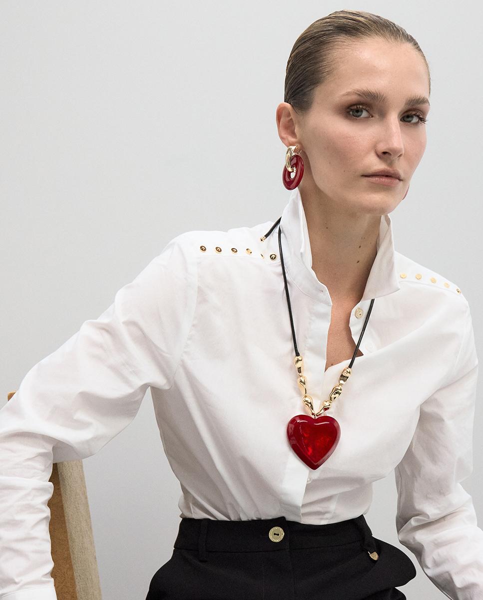 Cadena con colgante de corazón - Lola Casademunt - Rojo Rojo-5