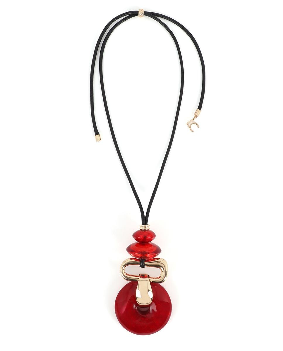 Imagen 0 de Cadena con colgante largo pendant acrílicos Rojo