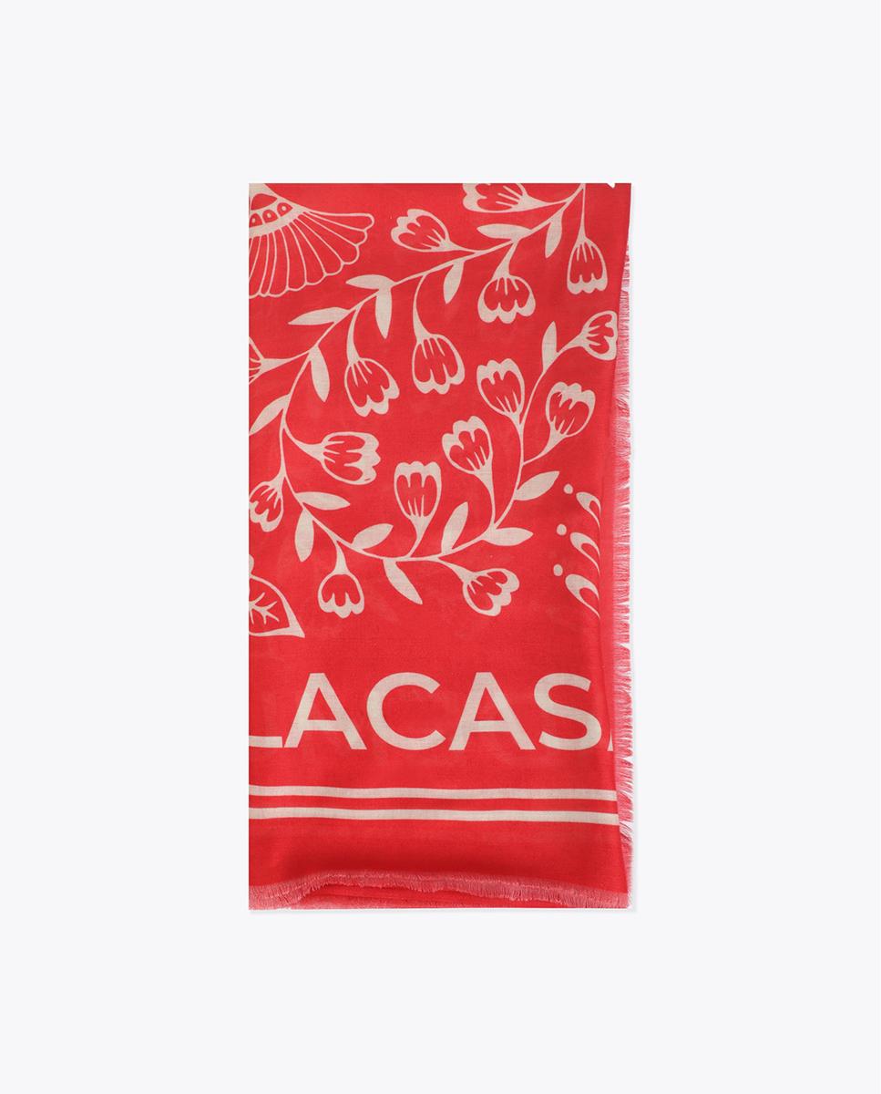 Fular con estampado floral en tejido ligero y suave - Lola Casademunt - Rojo Rojo-1