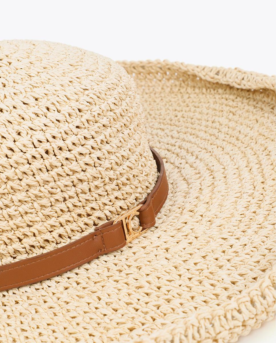 Sombrero de mujer efecto rafia de ala ancha - Lola Casademunt - Canela Canela-4