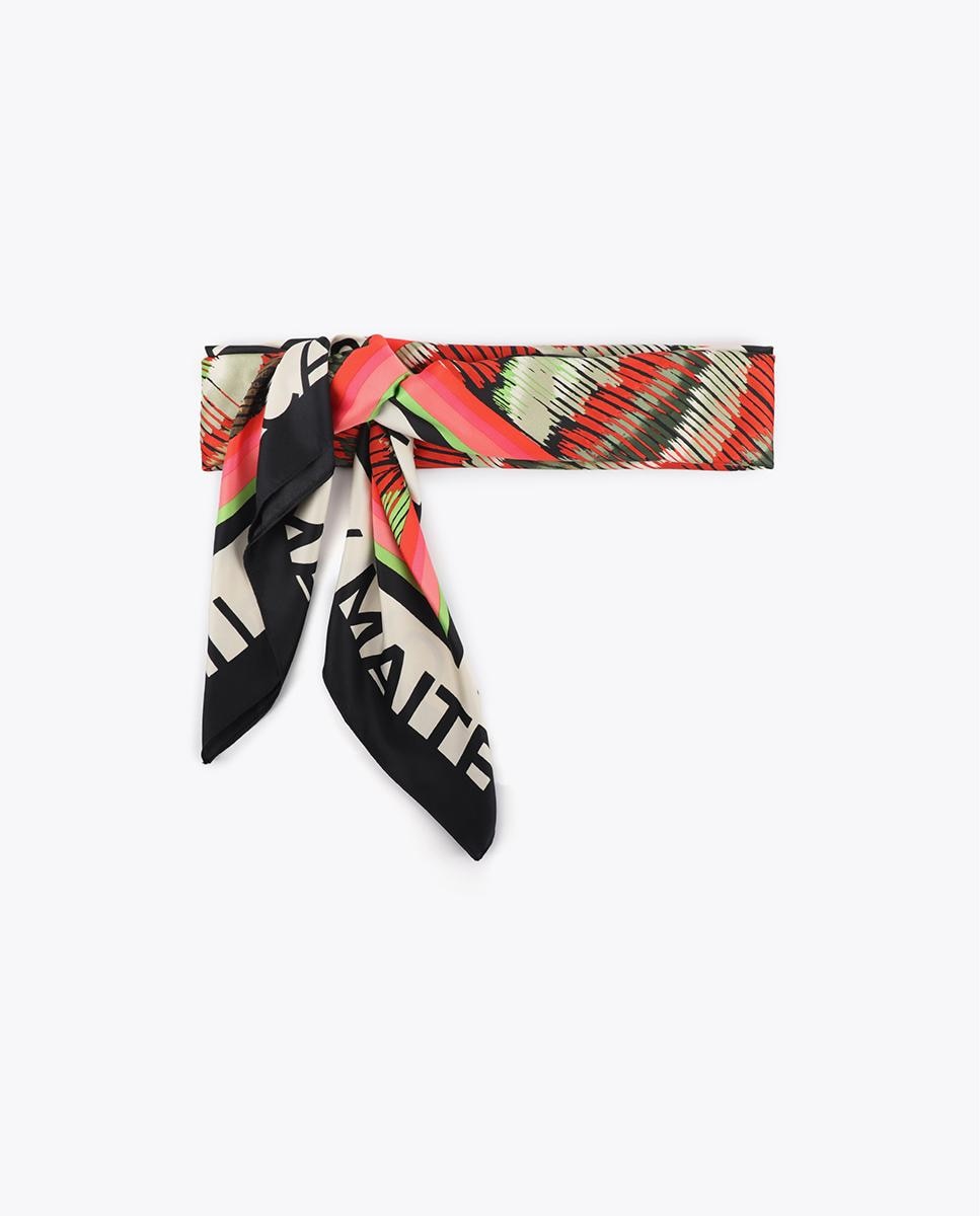 Pañuelo en satén con estampado de líneas - Lola Casademunt - Multicolor Multicolor-2
