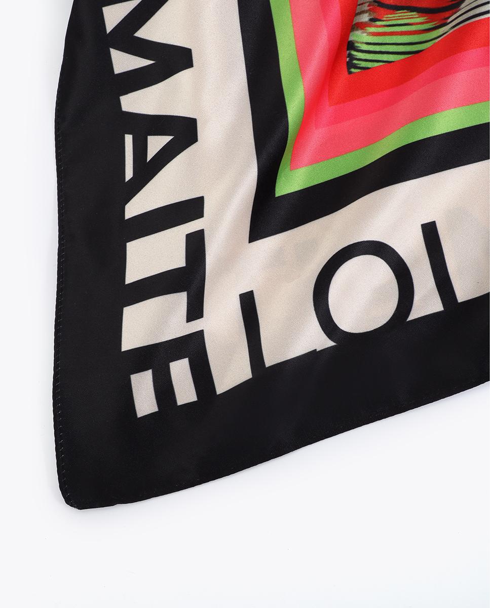 Pañuelo en satén con estampado de líneas - Lola Casademunt - Multicolor Multicolor-5