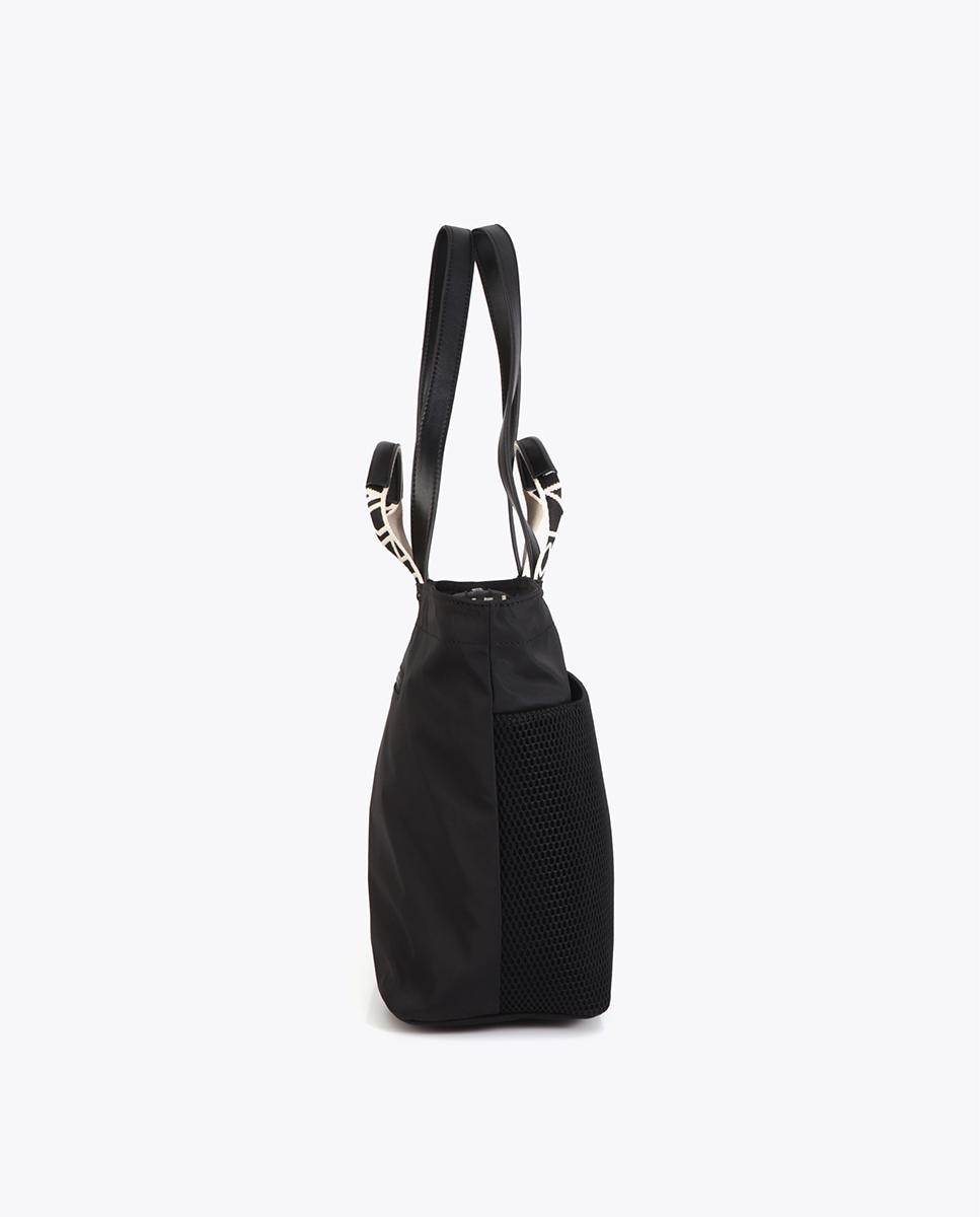 Bolso shopper con bolsillos exteriores de malla y asas reforzadas - Lola Casademunt - Negro Negro-2