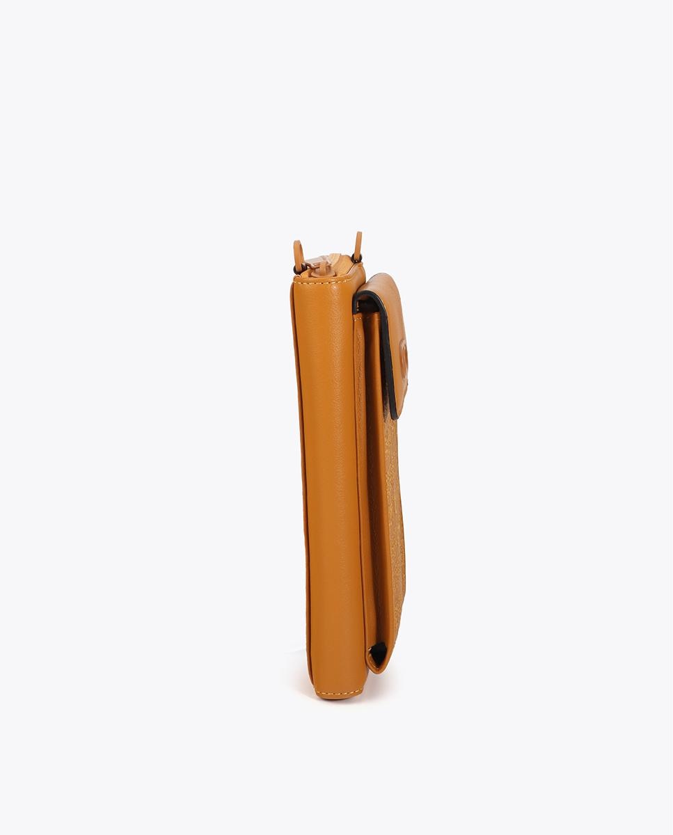 Bolso para móvil pespuntes logo con correa ajustable - Lola Casademunt - Mostaza Mostaza-2