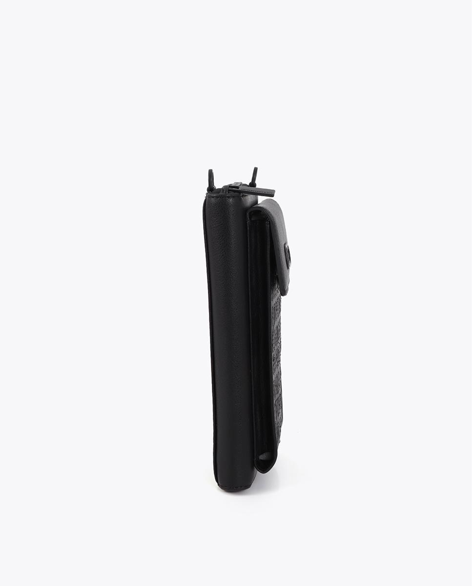 Bolso para móvil pespuntes logo con correa ajustable - Lola Casademunt - Negro Negro-2