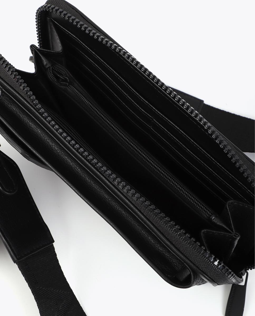 Bolso para móvil pespuntes logo con correa ajustable - Lola Casademunt - Negro Negro-5