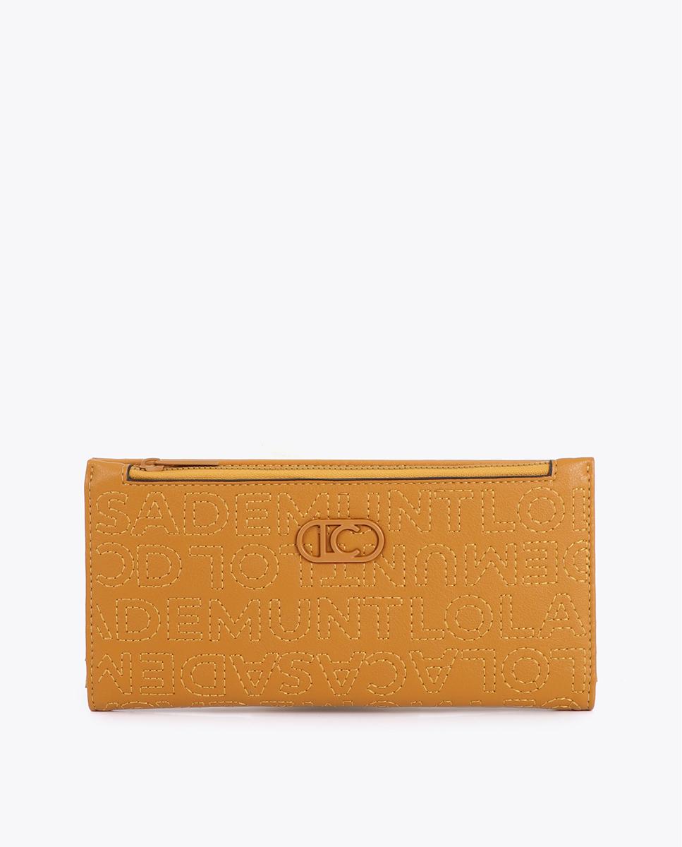 Cartera pespuntes logo - Lola Casademunt - Mostaza Mostaza-1
