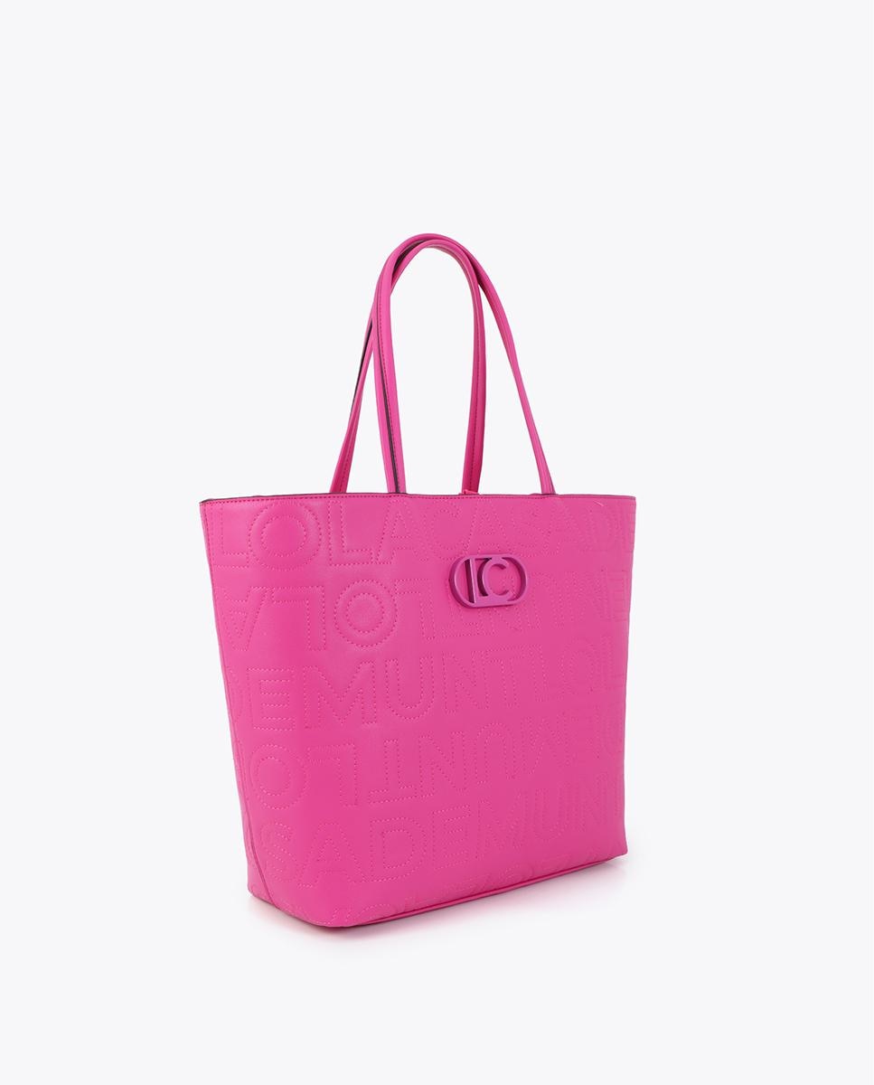 Shopper desestructurado pespuntes monograma - Lola Casademunt - Fucsia Fucsia-4
