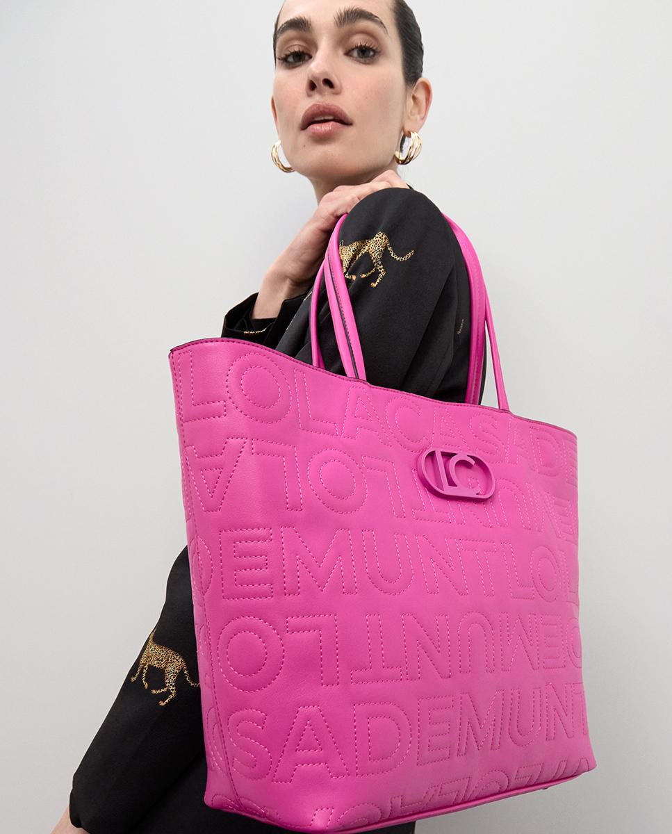 Shopper desestructurado pespuntes monograma - Lola Casademunt - Fucsia Fucsia-2
