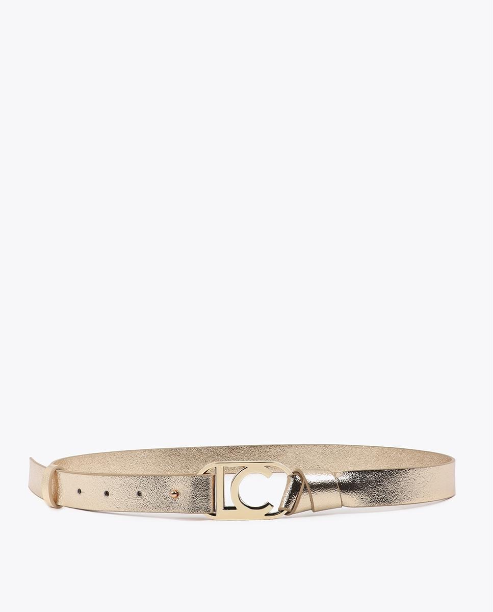 Imagen 0 de Cinturón de mujer reversible con hebilla logo ovalado Oro