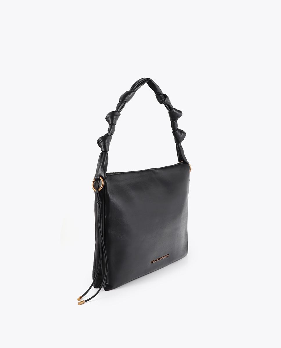 Funda para portátil minimalista con asa de nudos y asa bandolera - Lola Casademunt - Negro Negro-4