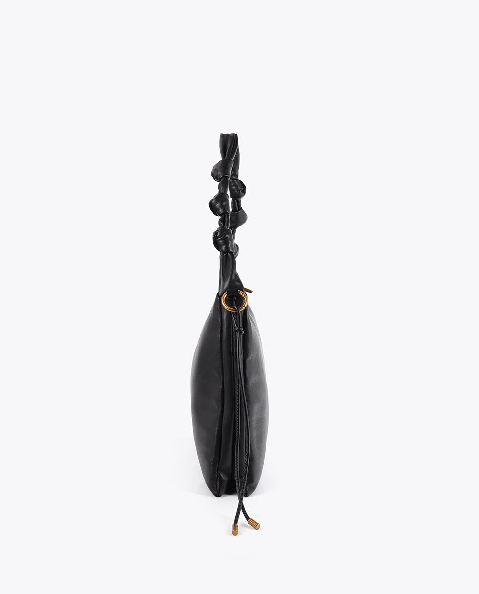 Funda para portátil minimalista con asa de nudos y asa bandolera - Lola Casademunt - Negro Negro-3