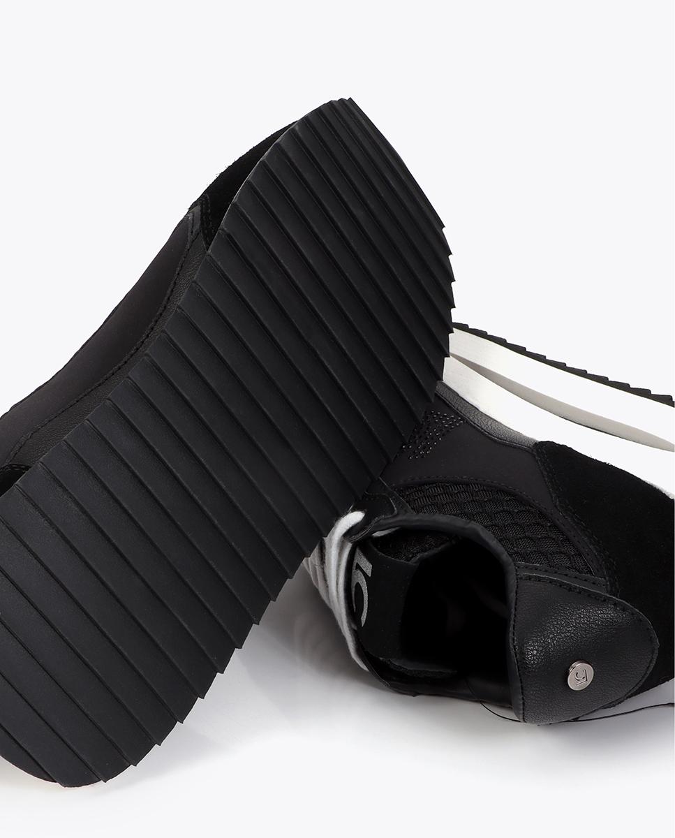 Zapatillas plataforma de mujer combinada con cierre de cordones - Lola Casademunt - Negro Negro-5