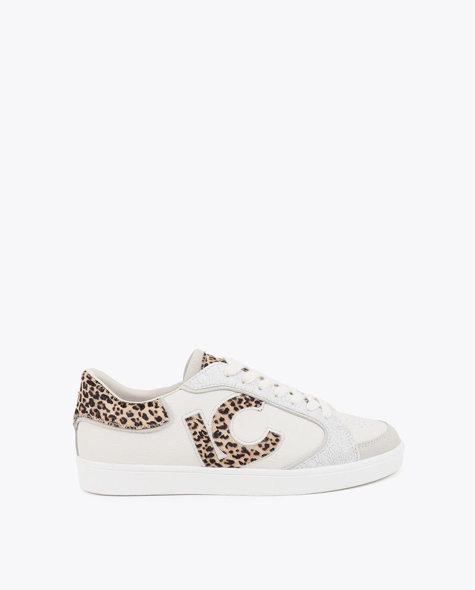 Imagen 0 de Zapatillas con cuña de mujer interna con detalles animal print Blanco