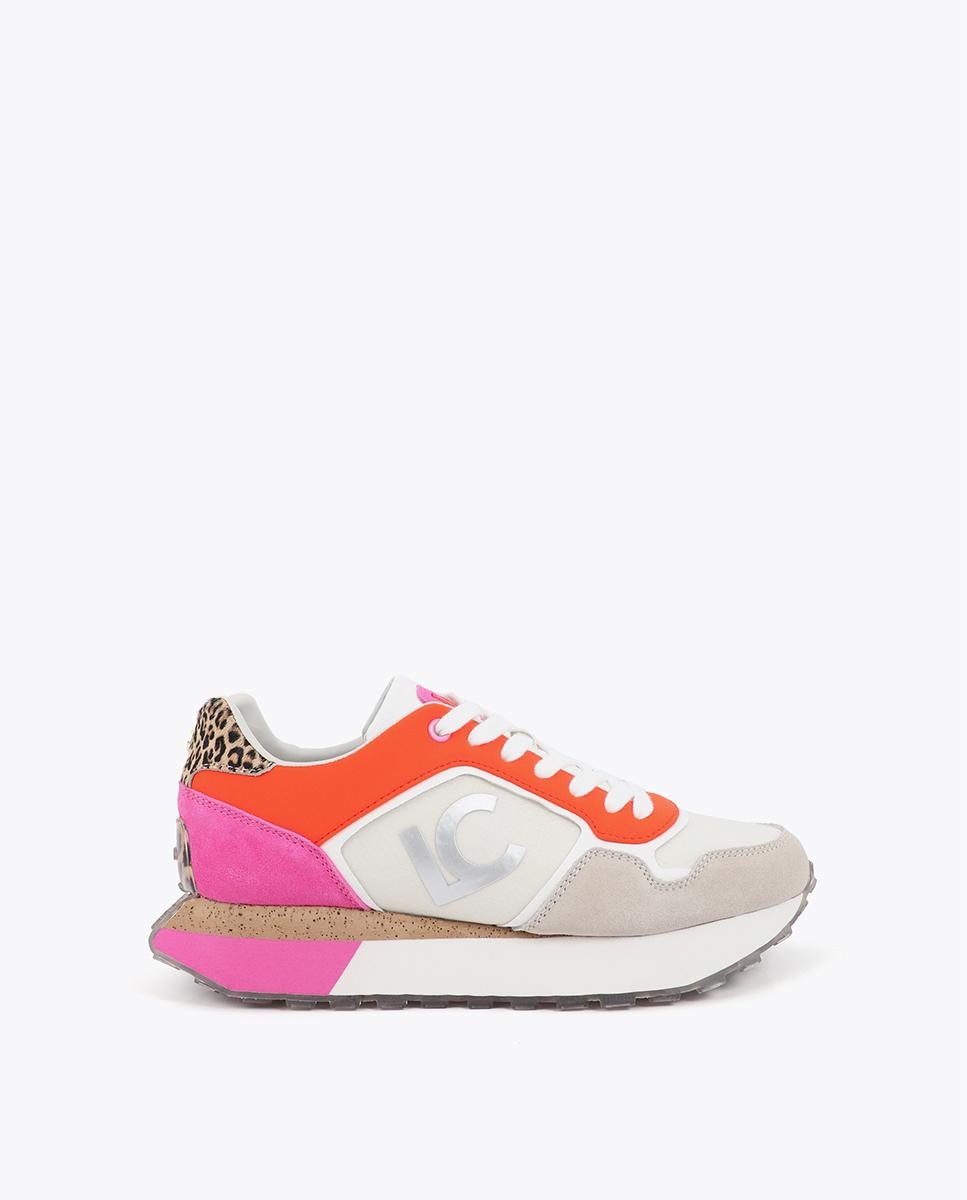 Lola Casademunt - Zapatillas plataforma de mujer combinada con detalle animal print.