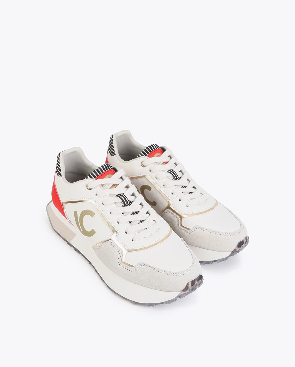 Zapatillas plataforma de mujer combinada con cierre de cordones - Lola Casademunt - Multicolor Multicolor-3