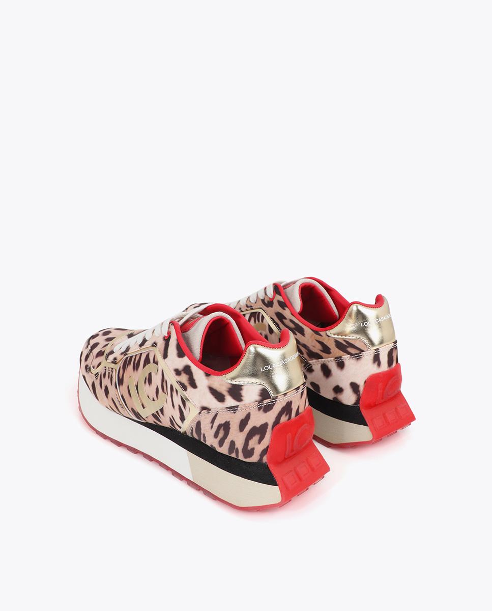 Zapatillas plataforma de mujer animal print con cierre de cordones - Lola Casademunt - Negro / Natural Negro / Natural-2