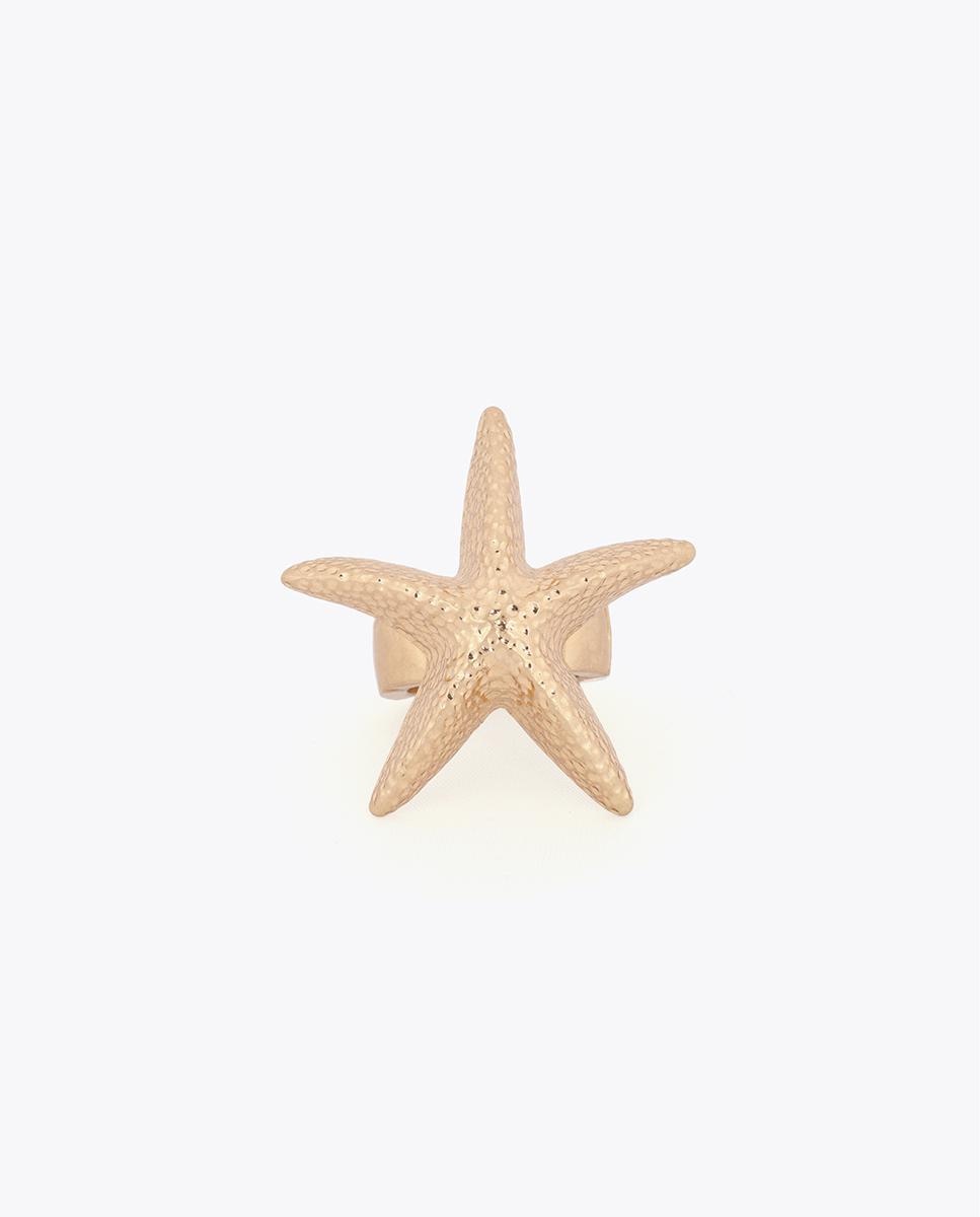 Imagen 0 de Anillo liso estrella metálica Dorado