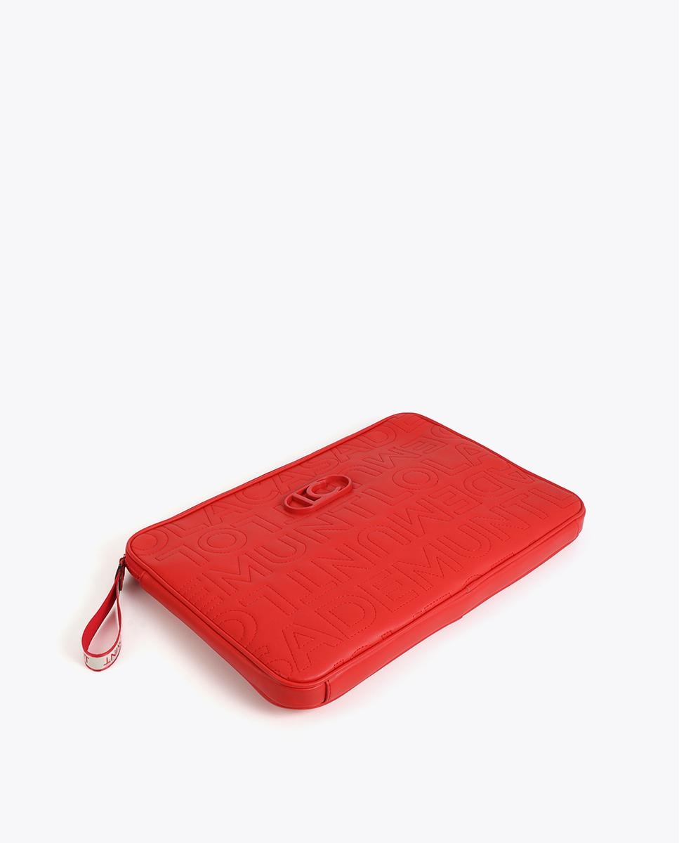 Funda acolchada para laptop con cierre de cremallera robusta y asa lateral - Lola Casademunt - Rojo Rojo-3