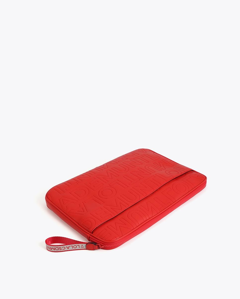 Funda acolchada para laptop con cierre de cremallera robusta y asa lateral - Lola Casademunt - Rojo Rojo-4