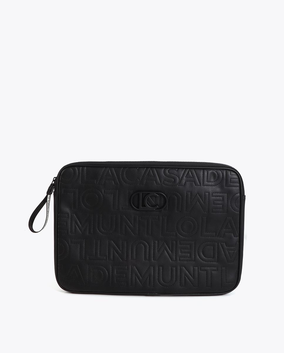 Funda acolchada para laptop con cierre de cremallera robusta y asa lateral - Lola Casademunt - Negro Negro-1